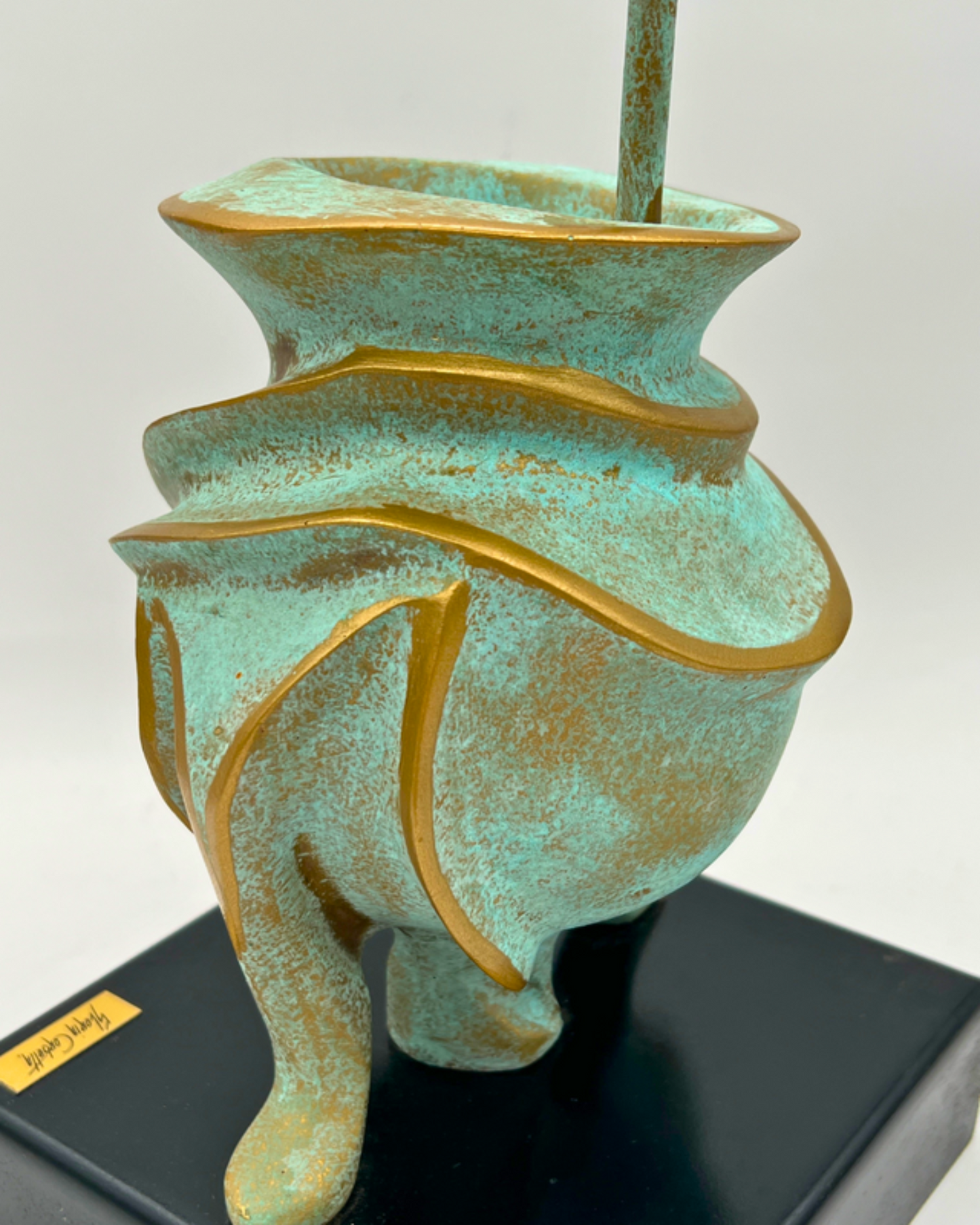 Cuia Patinated Resin Gourd Sculpture by Gloria Corbetta