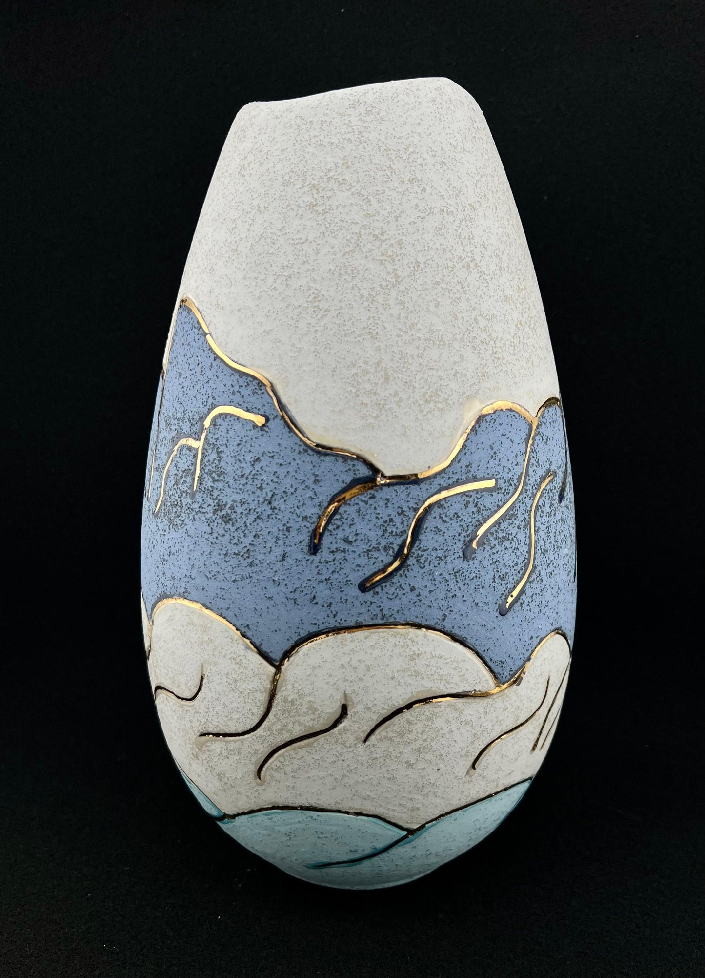 Hand Thrown Southwestern Style Art Pottery 10" Lantern w/ Cutouts & Gold Trim - That’s My JAmm