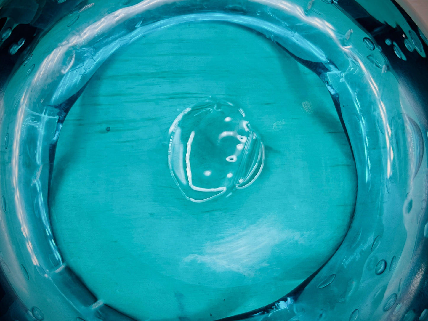 Blenko 1950s Aqua Blue Bullicante Glass Cigar Ashtray - That’s My JAmm