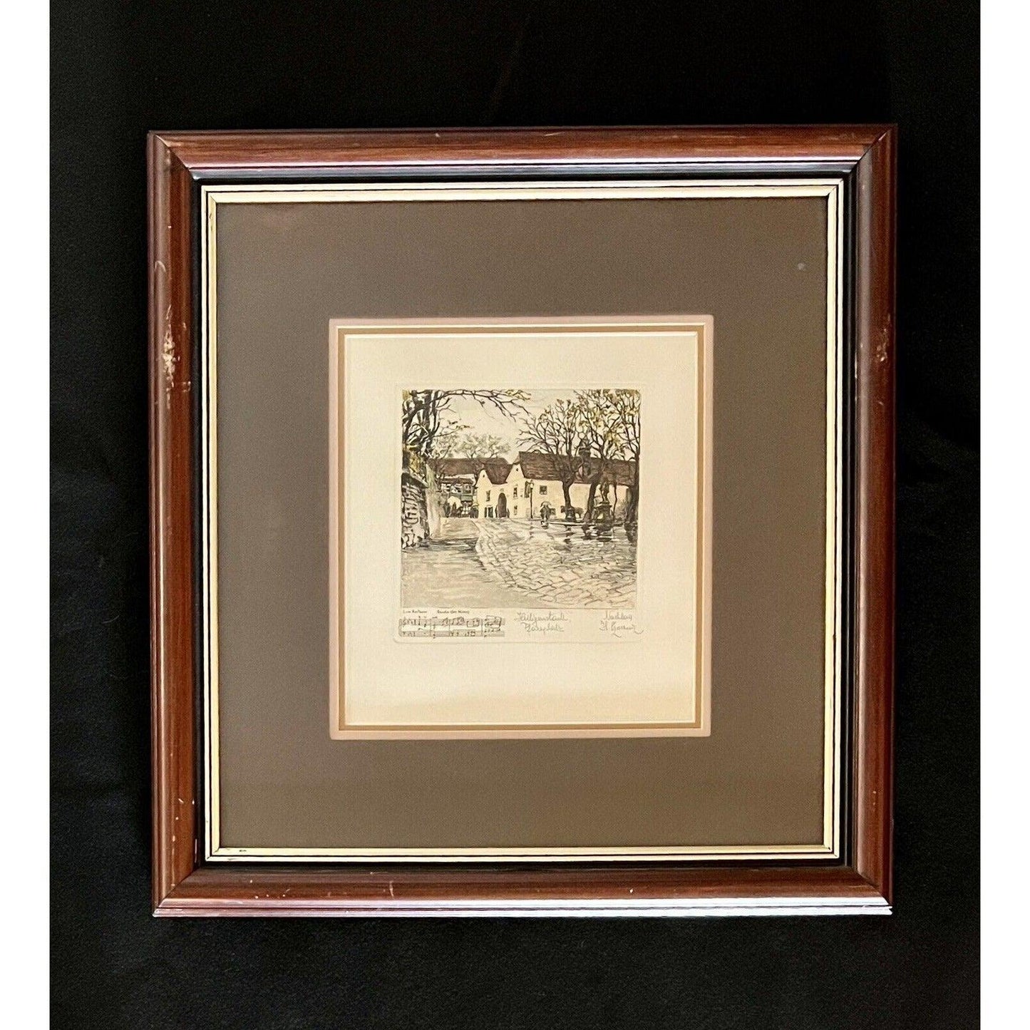 Czoernig Heiligenstadt, Pfarrplatz Etching with Beethoven’s Piano Sonata No.26 - That’s My JAmm