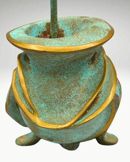 Cuia Patinated Resin Gourd Sculpture by Gloria Corbetta