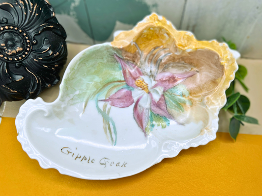 Cripple Creek Hand-Painted Porcelain Dish – Floral Design – Collectible