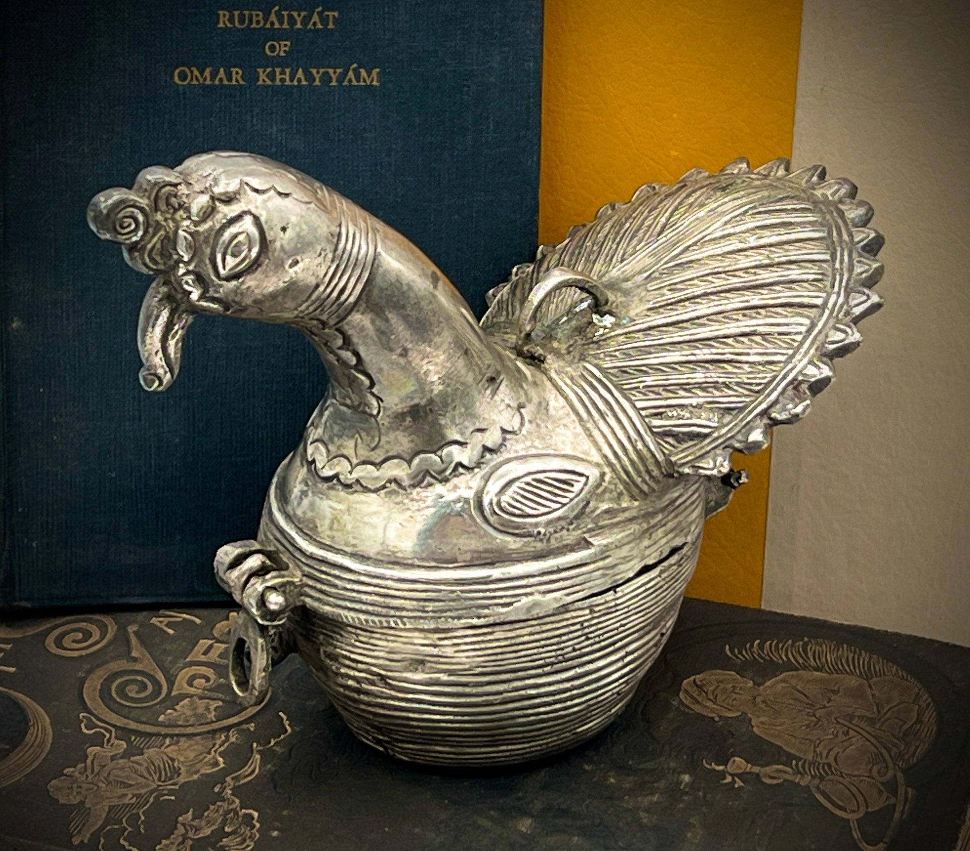Antique Bronze Peacock Betel Box - Exquisite Handcrafted Decorative Piece - That’s My JAmm