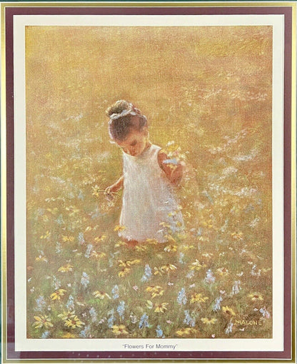Betty Malone "Flowers for Mommy" 20" x 23" Framed Lithograph - That’s My JAmm