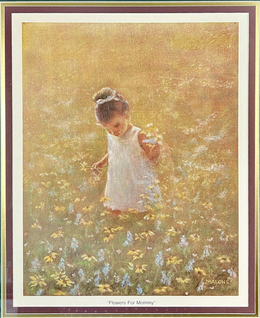 Betty Malone "Flowers for Mommy" 20" x 23" Framed Lithograph - That’s My JAmm