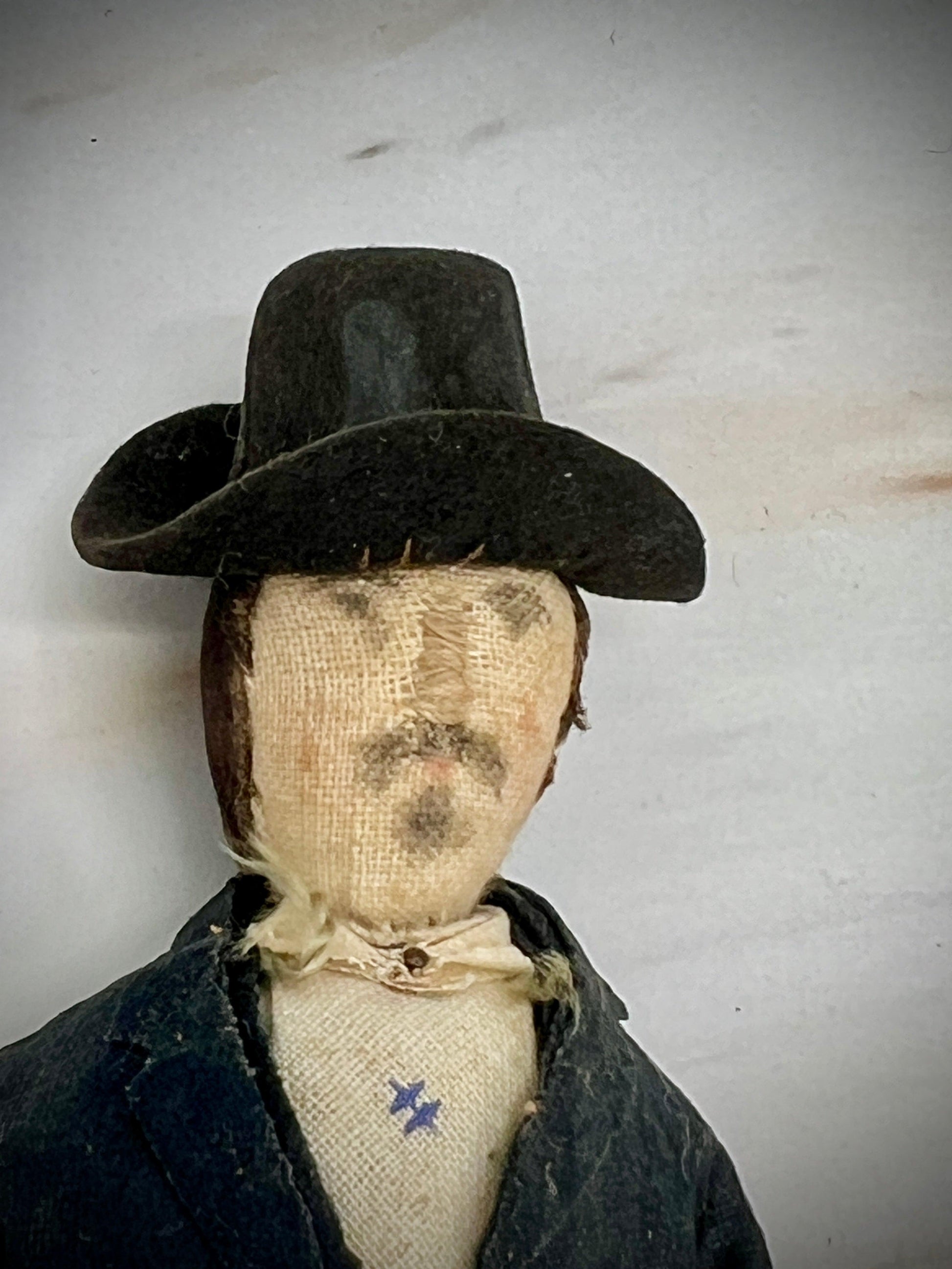 Antique Vintage Doll in Black Suit with Hat - Early 20th Century Collectible - That’s My JAmm