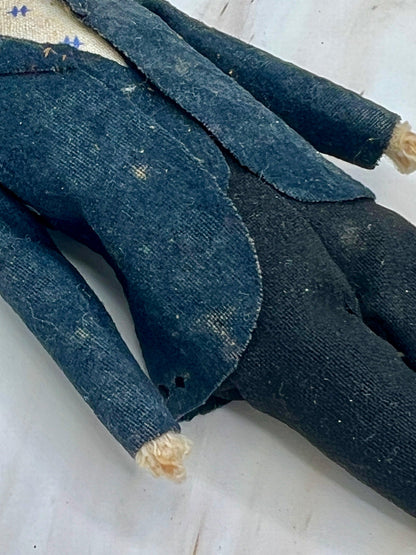 Antique Vintage Doll in Black Suit with Hat - Early 20th Century Collectible - That’s My JAmm