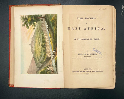 First Footsteps in East Africa, Richard F Burton, 1856 1st Edition - That’s My JAmm