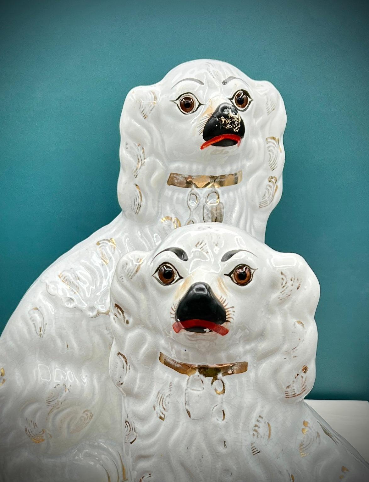 Antique Staffordshire Porcelain Dog Figurines - Pair of Collectible English Ceramic Dogs - That’s My JAmm
