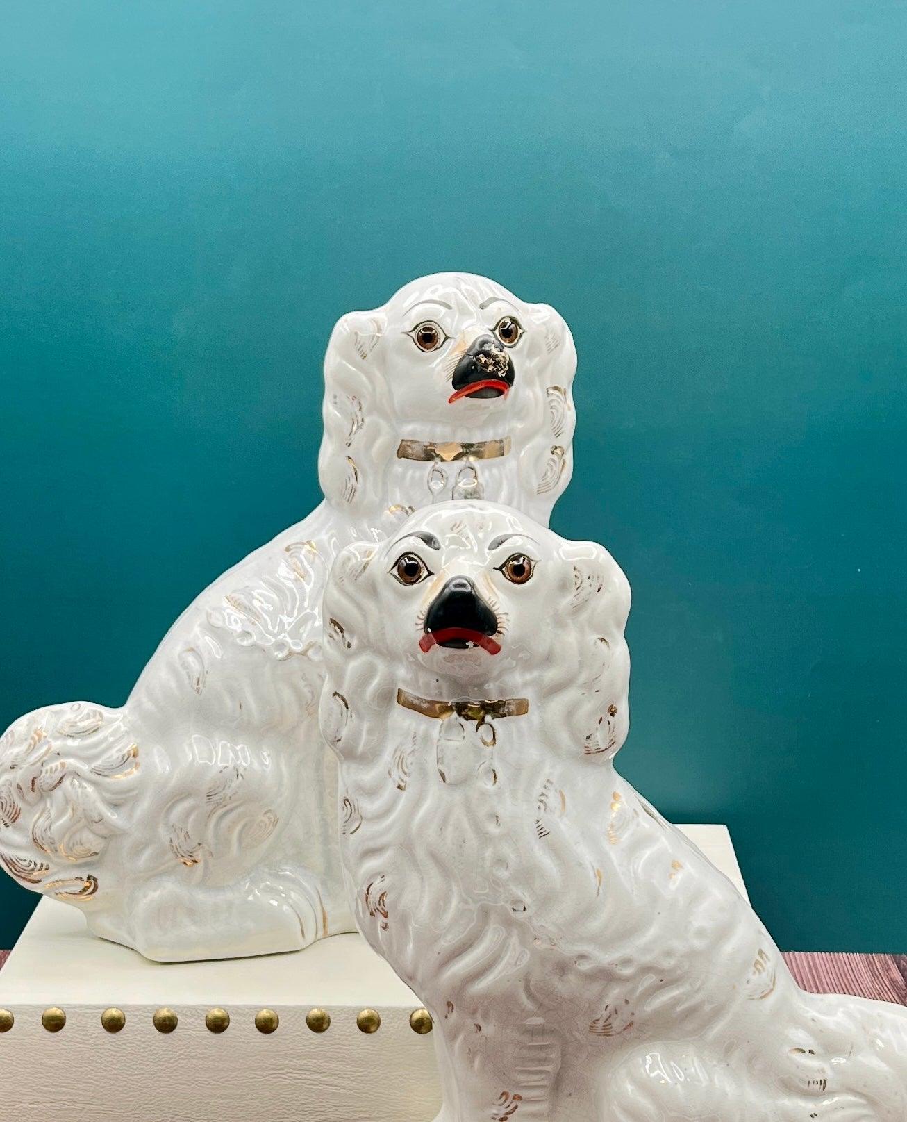 Antique Staffordshire Porcelain Dog Figurines - Pair of Collectible English Ceramic Dogs - That’s My JAmm