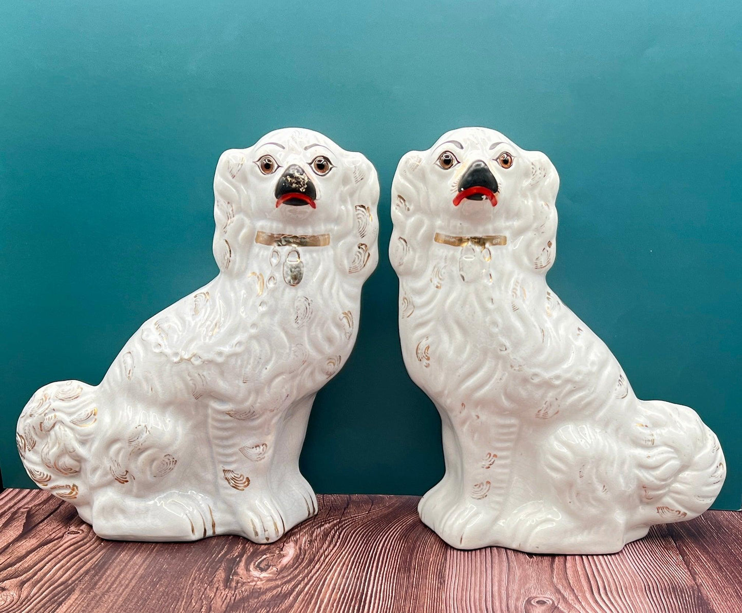 Antique Staffordshire Porcelain Dog Figurines - Pair of Collectible English Ceramic Dogs - That’s My JAmm