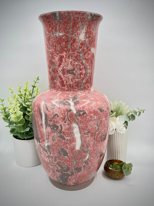 Italian Pink, Gray, and White Large Vase - That’s My JAmm