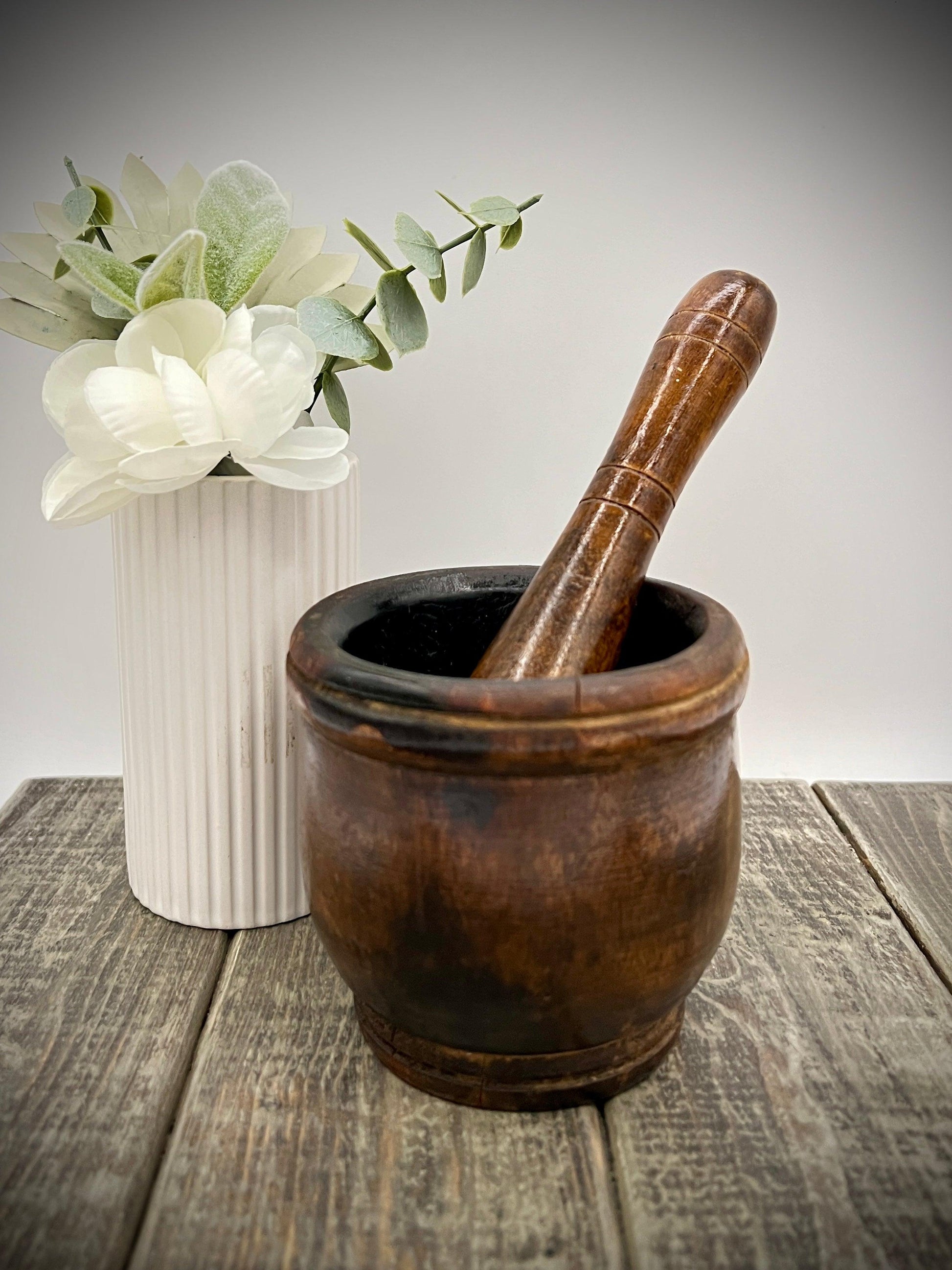 Antique Wooden Mortar and Pestle - That’s My JAmm