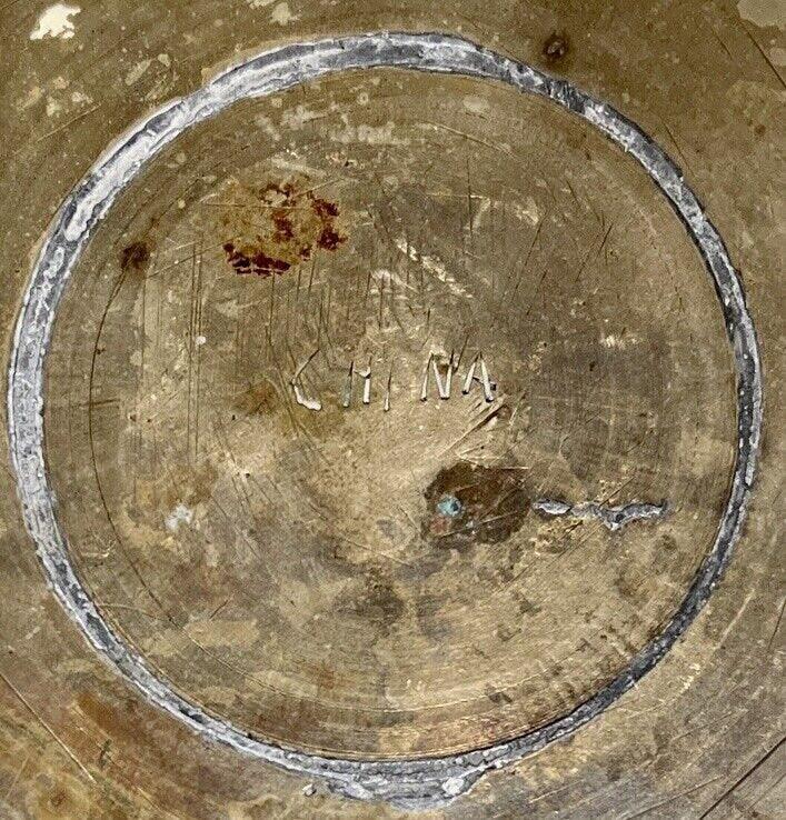 Antique Vintage Chinese Hand Engraved Brass Dragon Plate Dish 8 in. Diameter - That’s My JAmm